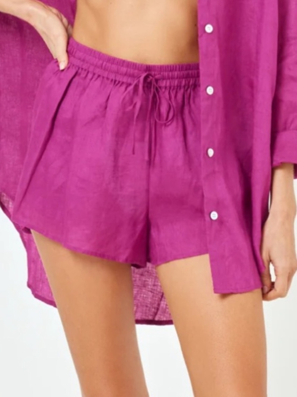 NEW L Space Rio Short In Berry Linen Size Small Beach Vacation Resort.  1 - Picture 5 of 10
